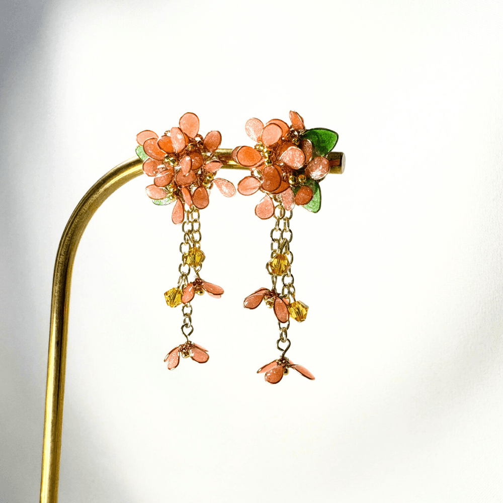 【金木犀/キンモクセイ】2wayイヤリング 秋の新作 揺れるオレンジ 金属アレルギー対応 ニッケルフリー 受注生産 | 8枚目